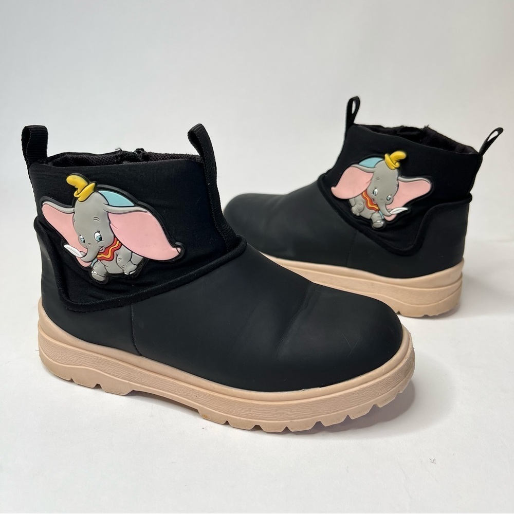 ZARA x Disney Classics Dumbo Character Black Side Zip Short Demi Play Boots